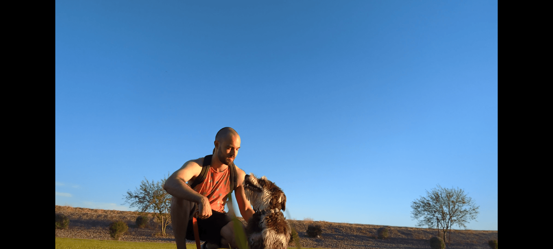 Hayden and Blue outdoors