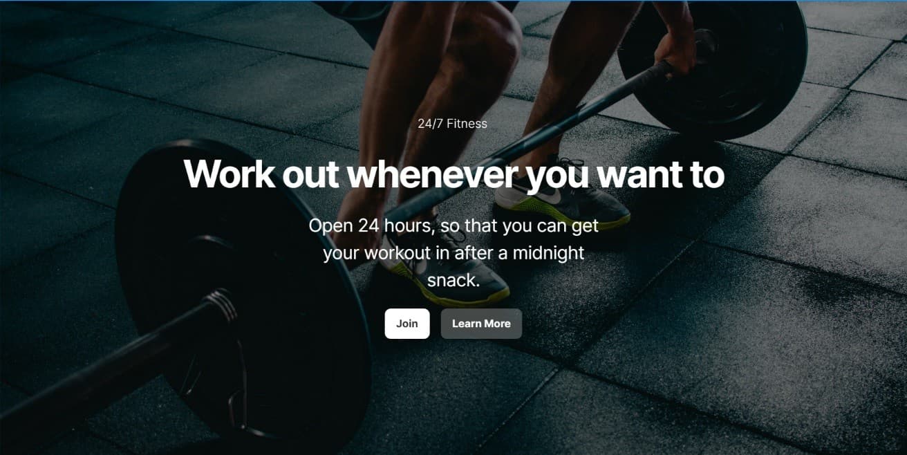 Redesigning a Gym Website Landing Page — Screen 1